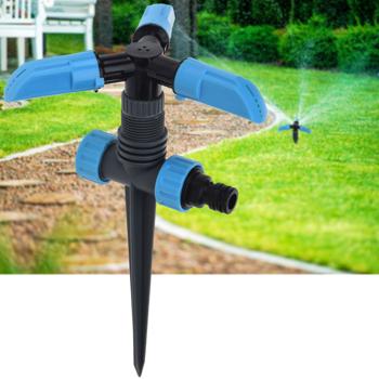 Gartensprinkler mit Erdspiess, 360 Grad Bewässerung, Reichweite 5,5 m, blau, schwarz, grau, Kreisregner zur Garten Bewässerung 