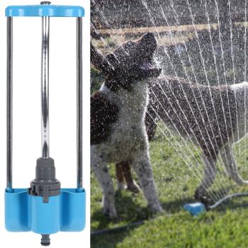Praktischer Rasensprenger, schwenkbar, Oszillationssprenger / Viereckregner für den Garten, Farbe: blau - metall, anschlussfertig
