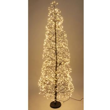 Preview: Weihnachts-Lichterbaum mit 1600 LEDs (150cm) - Kunstbaum mit integrierter Lichterkette (warmweiss), IP44, für drinnen & draussen