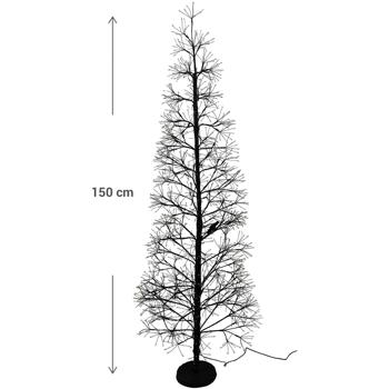 Preview: Weihnachts-Lichterbaum mit 1600 LEDs (150cm) - Kunstbaum mit integrierter Lichterkette (warmweiss), IP44, für drinnen & draussen