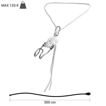 Preview: Hängematten Aufhängeset - bis 120kg Traglast für Erwachsene - 2x 3m Polyester-Seile mit Metallhalterung - sichere Montage ohne Gestell