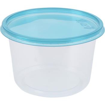 Preview: Frischhalte-Dosen-Set 50 Stück mit blauen Deckeln - 9 Grössen - BPA-frei stapelbar gefrier- & spülmaschinengeeignet für Küche & Gefrierschrank