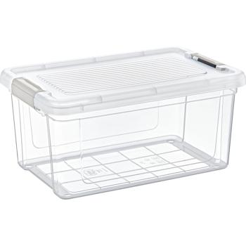 Vorratsbox transparent 9 Liter - Hygienische Aufbewahrung für Lebensmittel - Staub-/Mottenschutz - Ideal für Küche/Kühlschrank - 35.1x23.1x16.9 cm