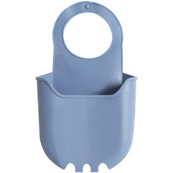 Preview: Flexibler Silikon Schwammhalter für Spülbecken - Hygienische Abtropfschale - Geruchsvorbeugung - Robuster Küchenhelfer - Organizer - Grau/Blau - 22x12x12.5cm