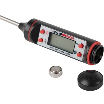 Preview: Digitales Fleischthermometer - Präzise -50 bis +300°C Messung in 3-5 Sek. für saftiges Fleisch - 24cm - Inkl. LR44 Batterie