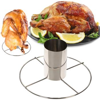Poulet Bräter Edelstahl - Für saftigen Pouletbraten auf Grill & Backofen - Hygienisch, robust, langlebig - 20x10 cm Hähnchen Röster