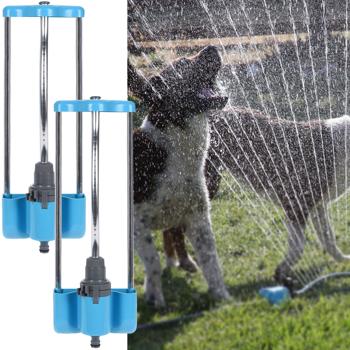 2er-Set Rasensprenger schwenkbar - Sanfte Bewässerung grosser Flächen, 17 Sprühlöcher - Robust aus Kunststoff & Aluminium - Für Rasen & Beete