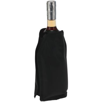 4er-Set Flaschenkühler - Kühlt Wein/Getränke zuverlässig für Stunden - Integrierter Kühl-Akku, 15x22.5cm, leicht 48g, schwarz, Polyester