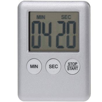 Preview: Digitaler Küchentimer in Weiss mit gut lesbarem LCD-Display & praktischer Magnethalterung – Perfekt für präzises Timing beim Kochen & Backen