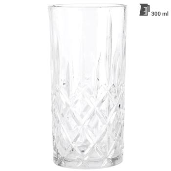 Preview: Elegantes Gläser-Set 4er-Set - Kristall-Look Design - je 300 ml - Ideal für Drinks, Cocktails & Wasser - Spülmaschinenfest - Stilvolle Deko