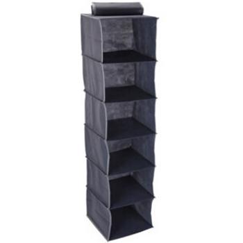 Preview: Praktisches Schrank-Hängeregal-Set, 1x 6 Fächer (30x30x120cm), 1x 10 Fächer (30 x 15 x 120 cm) – Dunkelgrau – Maximale Ordnung im Schrank