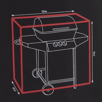 Preview: Gasgrill Abdeckhaube - optimaler Schutz vor Wind, Wetter, Regen & Laub - UV-Schutz, robustes Polyester mit PU-Beschichtung - 125x62x95cm
