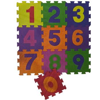 Zahlen Puzzle-Matten, Ziffern 0-9, farbenfroher Kinderspielteppich, isolierende Lernspielmatte für spielerisches Lernen & Spass