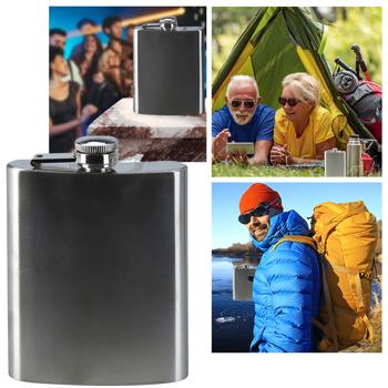 Flachmann Edelstahl 207ml - Auslaufsicherer Taschenflasche für Whiskey Obstbrände Kräuterliköre - Robust & Tragbar - Ikonisches Design mit Drehverschluss