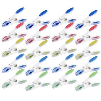 Preview: Wäscheklammern mit Soft-Grip 80 Stück - Schonend für Textilien & ohne Druckstellen - 5 bunte Farben (blau, rot, gelb, türkis, grün) - Langlebig für Haushalt & Garten