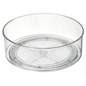 Preview: Kühlschrank-Drehteller Ø 23 cm - Organizer Drehplatte für Saucen, Marmeladen, Gläser - PET Material, elegant, transparent - Mehr Ordnung im Kühlschrank