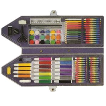 Zeichen- & Mal-Box 95-tlg. - Komplettset mit Wasserfarben, Wachsmalstiften, Ölpastellkreiden - Malkoffer für Kreativität & Basteln