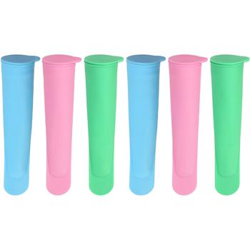 Silikon Eisformen 6 Stück - für Frucht- & Wassereis - Wiederverwendbar, 19,5 cm, TPE, inkl. Deckel - ideal für Allergiker & Veganer