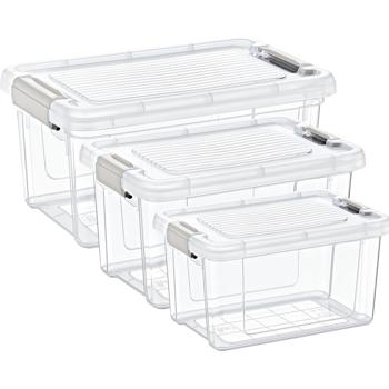 Vorratsbox-Set, 3-teilig, transparent