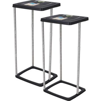 2er-Set Abfallsammler mit Deckel 60 Liter - Abfalltrennung & Umweltschutz - 90% recyc. Material - Müllsackhalter robust & leicht - Garten Camping Feste