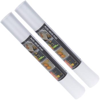 2er-Set Anti-Rutsch-Matte 90x32cm - Transparent - Lebensmittelecht - Zuschneidbar - Für Schubladen, Kühlschränke, Wohnwagen - Sichere Ordnung & Hygiene
