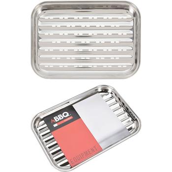 Preview: 2er-Set Grillplatte, Edelstahl, 34,5 x 24 cm