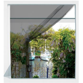 Preview: 4er-Set Fliegengitter Fenster (1,3x1,5m, grau) - zuschneidbar, mit Klettband - Schutz vor Mücken, Fliegen, Spinnen - Sicher + langlebig