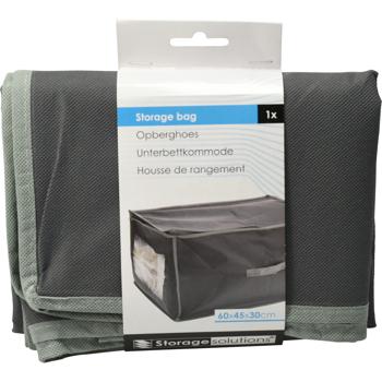 Unterbettkommode 4er-Set - Ideal für Kleidung & Bettwäsche, Schutz vor Motten & Staub - Sichtfenster - je 60x45x30cm - Dunkelgrau