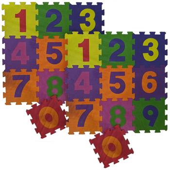 2er-Set Zahlen Puzzle-Matten, Ziffern 0-9, farbenfroher Kinderspielteppich, isolierende Lernspielmatte für spielerisches Lernen & Spass