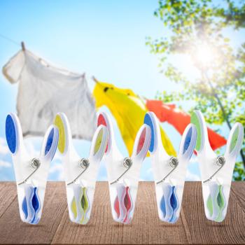 Wäscheklammern Soft-Grip 40 Stück-Set - Schonendes Aufhängen ohne Druckstellen, kein Verrutschen - in 5 bunten Farben (blau, rot, gelb, türkis, grün)