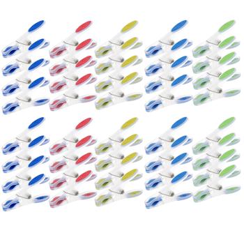 Wäscheklammern mit Soft-Grip 80 Stück - Schonend für Textilien & ohne Druckstellen - 5 bunte Farben (blau, rot, gelb, türkis, grün) - Langlebig für Haushalt & Garten