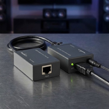 Full-HD HDMI Extender mit Ethernet (1080p): 3D, CEC, DTS & Dolby Digital, anthrazit - Signalverlängerung ohne Qualitätsverlust
