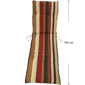Preview: Liegen-Auflage, Streifenmuster, Erdtöne, Rollliegenauflage, 192 cm, ideal für Gartenliegen und Sonnenliegen