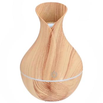 Preview: Holzoptik Aroma Diffuser (130ml) mit Farbwechsel: Ätherische Öle vernebeln & Stimmungslicht geniessen. Natürliche Raumduft-Erfahrung