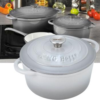 Gusseiserner Topf, grau, Ø 22 cm, 2,4L