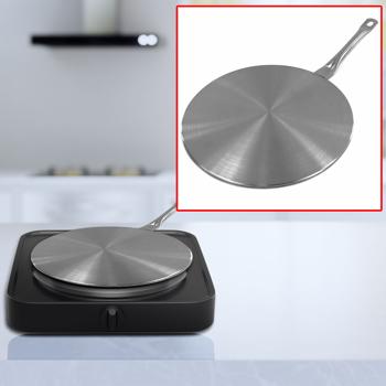 Induktionskochfeld Adapterplatte Universal Ø 19 cm - Macht alle Töpfe induktionsfähig - Edelstahl-Adapterscheibe für Keramik, Aluminium, Kupfer, Gusseisen
