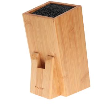 Messerblock Bambus - für alle Küchenmesser bis 8 Zoll - schont Klingen, immer griffbereit - modernes Design - waschbare Stäbchen - 10,5x10,5x25cm