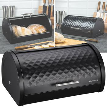 Eleganter Brotkasten mit Deckel – aus robustem Edelstahl, schwarz, stilvolles Design für frische Backwaren, langlebig, platzsparend & pflegeleicht