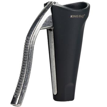 Preview: Design-Nussknacker - hochwertiger Nussöffner mit Hebelfunktion für Walnüsse - stilvolles Geschenk - Schwarz-Silber, Ø 5,4 x 11,2 cm