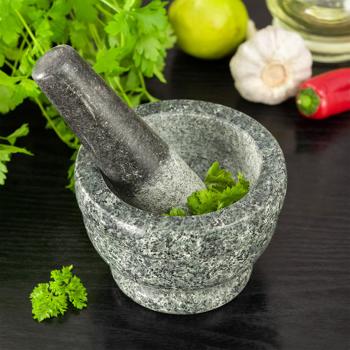 Mörser mit Stössel Set 2-tlg. 14x8 cm - Zerkleinern von Gewürzen, Knoblauch & Gemüse - Für aromatische Sossen - Ideal für jede Küche