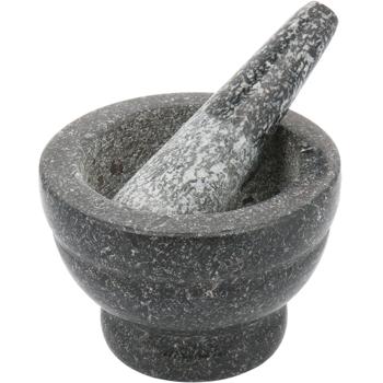 Preview: Mörser mit Stössel Set 2-tlg. – Gewürze & Kräuter schonend zerkleinern für intensive Aromen – Ideal für Saucen & Küche – 9.5 x 7 cm dunkelgrau