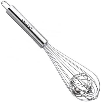 Kugel-Schneebesen Edelstahl Ø 6x26cm - Effizientes Rühren für Rührei, Teig & Gebäck - Spülmaschinenfest, hygienisch, mit Kugelrolle & Haken zum Aufhängen