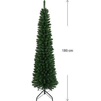 Preview: Künstlicher Weihnachtsbaum 180cm dunkelgrün - Ideal für jede Wohnung & Büro - Wiederverwendbar - Platzsparend lagerbar - Polyvinyl - Schneller Aufbau
