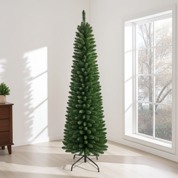 Preview: Künstlicher Weihnachtsbaum 180cm dunkelgrün - Ideal für jede Wohnung & Büro - Wiederverwendbar - Platzsparend lagerbar - Polyvinyl - Schneller Aufbau