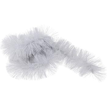 Preview: LED-Lametta Girlande weiss 2,7 m - Christbaumschmuck mit integrierter LED-Beleuchtung - Mystischer Glanz, Timer-Funktion 6h, IP44