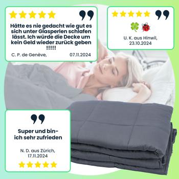 Preview: Komfort Gewichtsdecke 150 x 200cm, 7kg – Premium Baumwolle & Glasperlen für tiefe Entspannung, besseren Schlaf & Stressreduktion