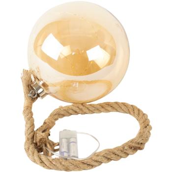 Preview: Weihnachtskugel zum Aufhängen - Edle LED-Glaskugel Ø 20 cm - 15 warmweisse LEDs, Timer, bernsteinfarben - Festliche Deko für Zuhause