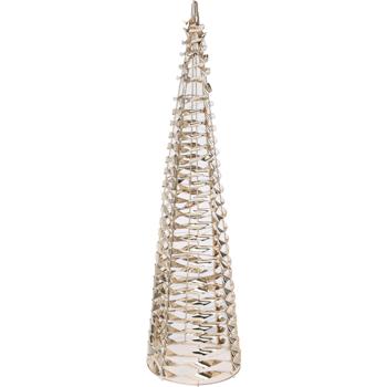 Weihnachts-Lichtpyramide mit Micro LEDs und Timer, gold, H 60 cm
