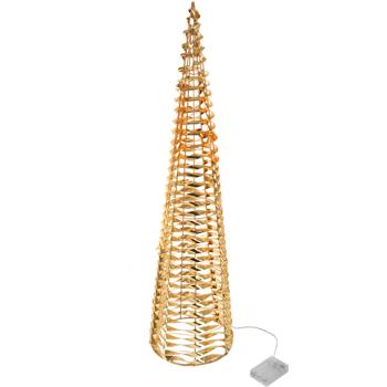 Weihnachts-Lichtpyramide Micro LED - Elegante Adventsdekoration H 80 cm mit sanft leuchtenden Lichtern & 6h-Timer - Gold