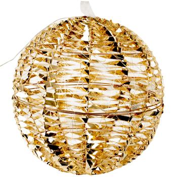 Preview: Weihnachtskugel mit 720 warmweissen Micro-LEDs - Ø 40 cm, Goldfarben, Timerfunktion & IP44 spritzwassergeschützt - Edle Weihnachtsdekoration